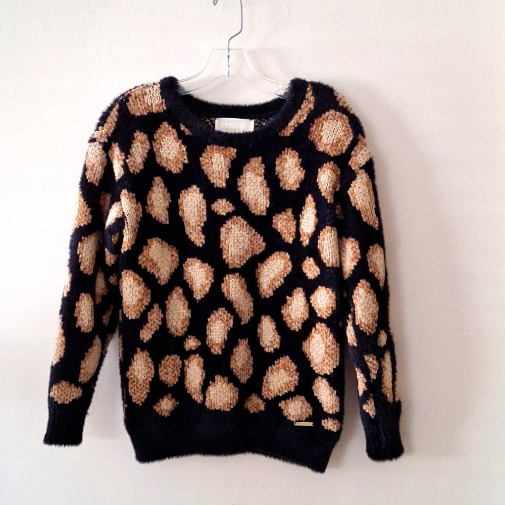 MICHAEL Michael Kors Fuzzy Leopard Sweater